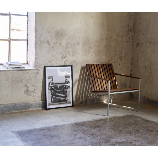 Alva lenestol - Galvanisert metall/teak Alva lenestol - Galvanisert metall/teak