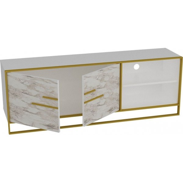 Polka mediebenk - Gull/hvit Polka mediebenk - Gull/hvit