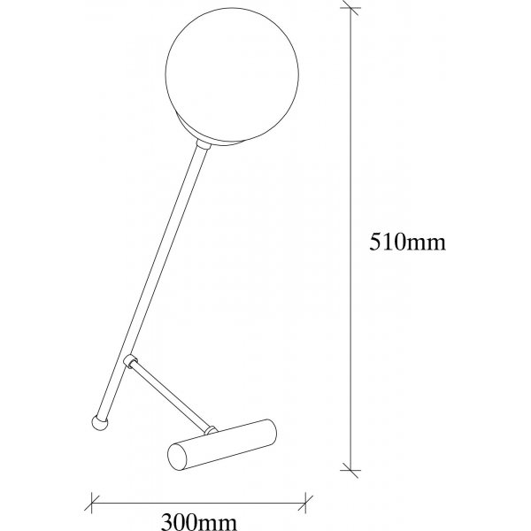 Golf bordlampe, Opal - Vintage Golf bordlampe, Opal - Vintage
