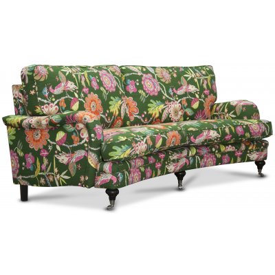 Savoy 3-seters buet sofa med blomsterstoff - Havanna Green