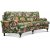 Savoy 3-seters buet sofa med blomsterstoff - Havanna Green