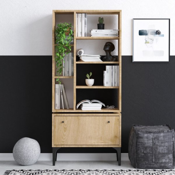 Lagan bokhylle - Eik/sort Lagan bokhylle - Eik/sort