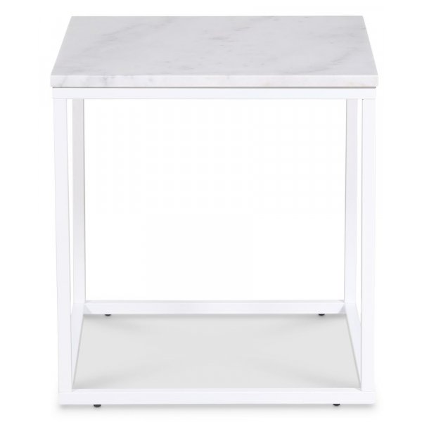 Accent lampebord 50x50 cm - Hvit marmor / Hvit Accent lampebord 50x50 cm - Hvit marmor / Hvit