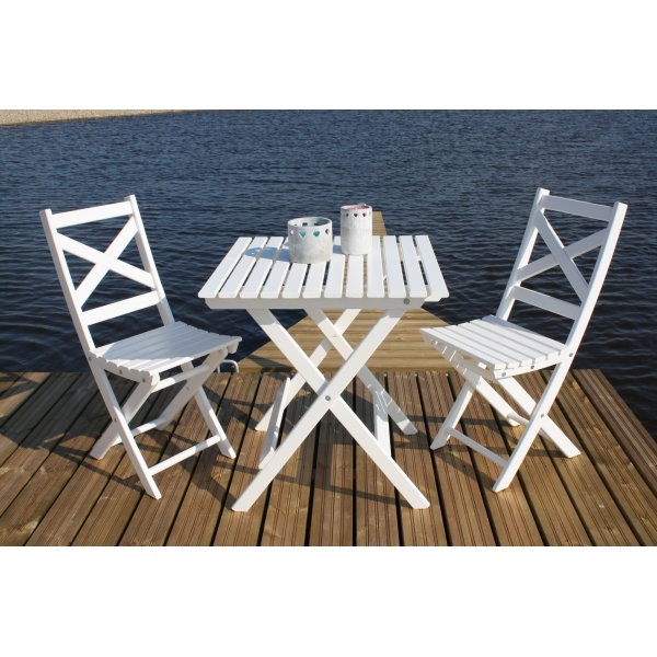 Wilma hvit terrassestol + Tekstilrens for mbler