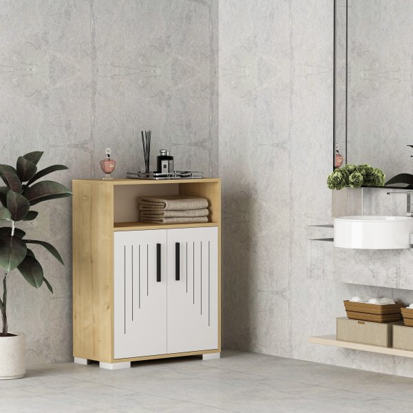 Moon skap - Safir eik/hvit