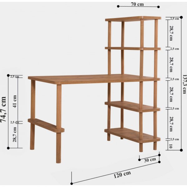 Nano skrivebord 120x70 cm - Furu Nano skrivebord 120x70 cm - Furu
