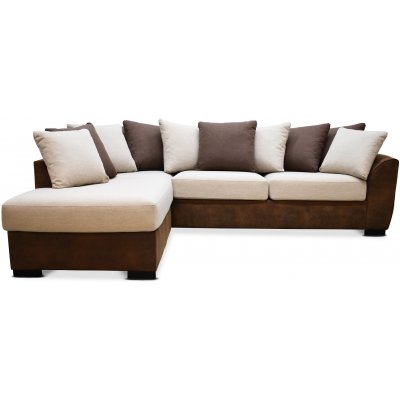Delux sofa med pen ende venstre - Brun/Beige/Vintage + Mbelpleiesett for tekstiler