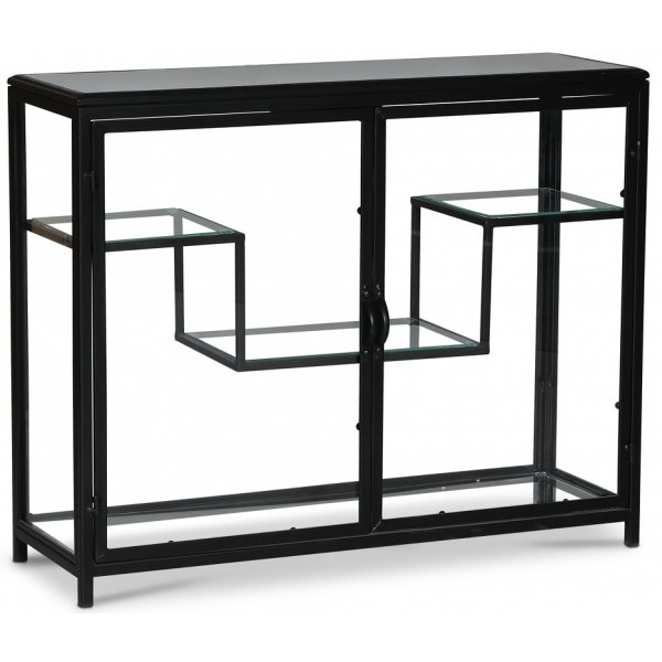 Winchester vitrine skap i plate - Svart metall / Glass + Mbelftter