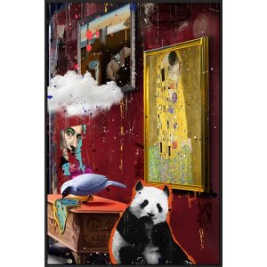 Lerret med sort ramme - 80 x 120 cm - X-panda