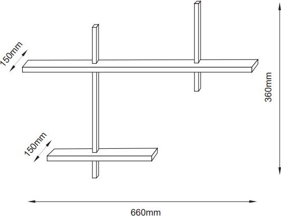 Uregelmessig vegghylle