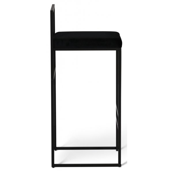 Aston barstol - Svart fløyel / svart Aston barstol - Svart fløyel / svart