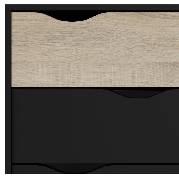 Oslo kommode med 4 skuffer - Sort/eik Oslo kommode med 4 skuffer - Sort/eik