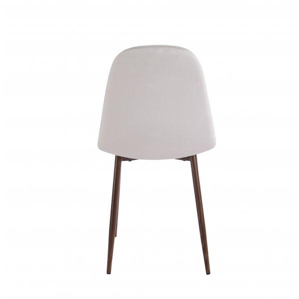 Olmo spisebord Ø90 cm i valnøtt/svart med 2 Alfred spisestoler i beige fløyel og ben i valnøtt Olmo spisebord Ø90 cm i valnøtt/svart med 2 Alfred spisestoler i beige fløyel og ben i valnøtt