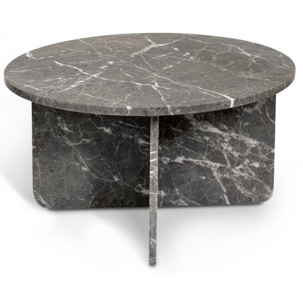 Level rundt salongbord i marmor 85 cm - Gr marmor