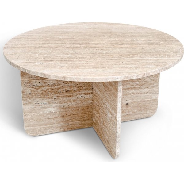 Level rundt salongbord i travertin 85 cm - Travertin