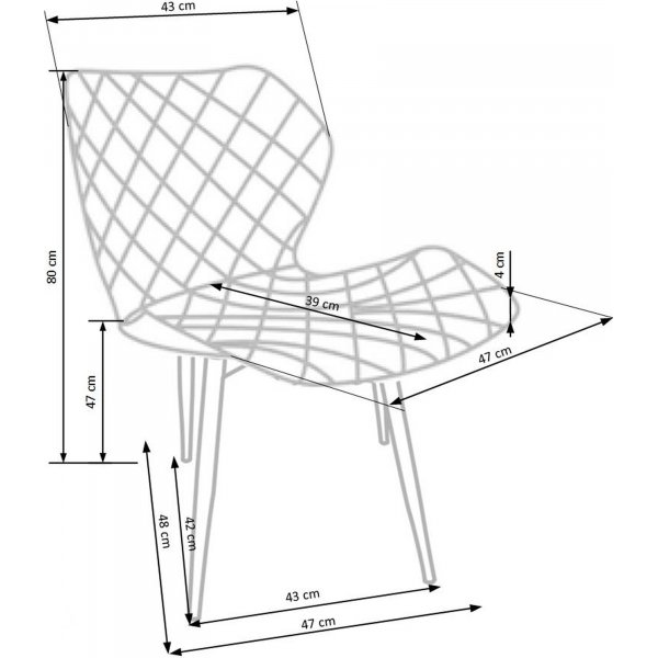 Cadeira spisestuestol 389 - Lys grå/svart Cadeira spisestuestol 389 - Lys grå/svart