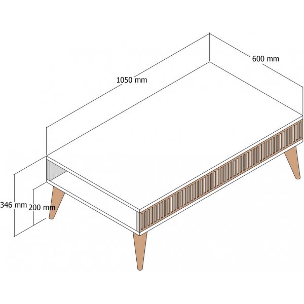 Milan salongbord 105 x 60 cm - Valnøtt/antrasitt Milan salongbord 105 x 60 cm - Valnøtt/antrasitt