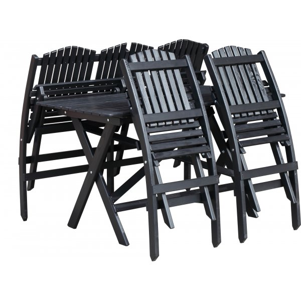 Haväng spisegruppe (sofa med 2 stoler og bord) - Sort Haväng spisegruppe (sofa med 2 stoler og bord) - Sort