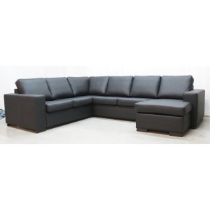 Solna XL U sofa i bunnet lær - Høyre + Flekkfjerner for møbler Solna XL U sofa i bunnet lær - Høyre + Flekkfjerner for møbler
