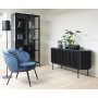 Toddy svart metallskap med glassdrer H190 cm