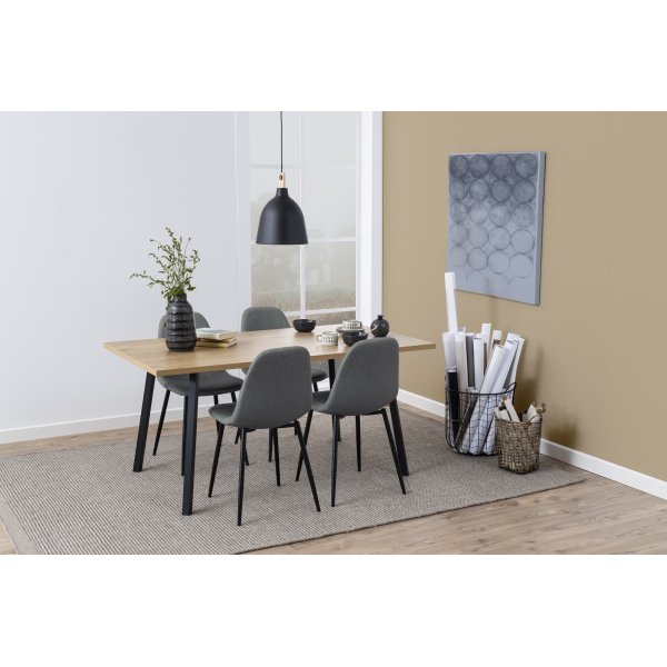 Wilma spisestuestol - Lys gr/svart