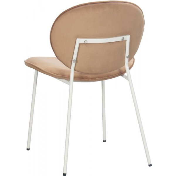 Rondo stol - Lysebrun (fløyel)/hvit Rondo stol - Lysebrun (fløyel)/hvit