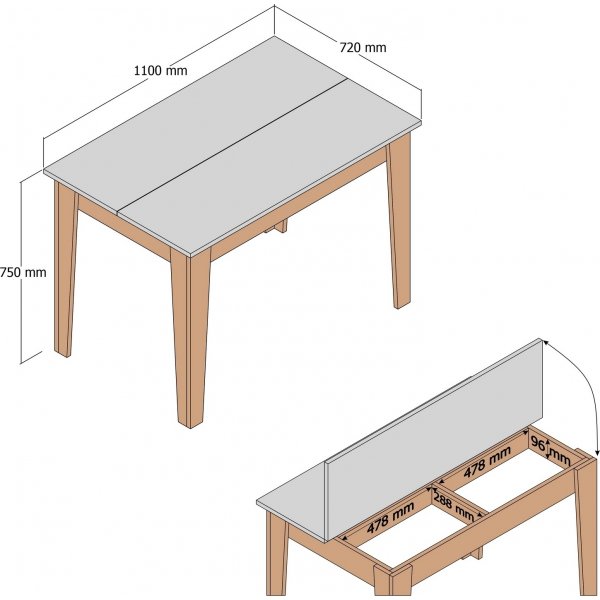 Kyiv spisebord 110 x 72 cm - Valnøtt Kyiv spisebord 110 x 72 cm - Valnøtt