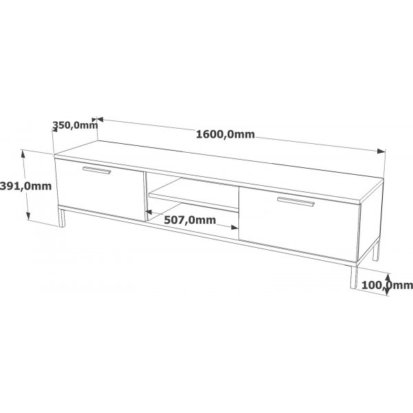 Rialto mediabenk - Furu/antrasitt Rialto mediabenk - Furu/antrasitt