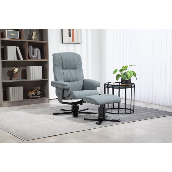 Lenestol med fotskammel gr - Oslo