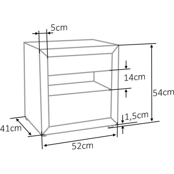 Eton 3 nattbord - Beige flyel
