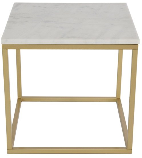 Accent sofabord 50 - Hvit marmor/messingfarget understell