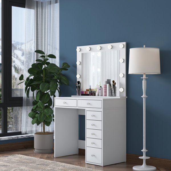 Bijou sminkebord 15 - 90 x 44,5 cm - Hvit Bijou sminkebord 15 - 90 x 44,5 cm - Hvit