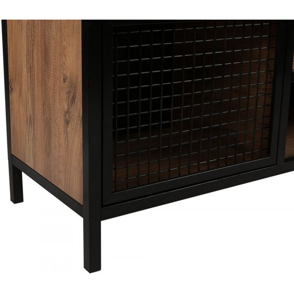 Zeno mediebenk - Furu/svart Zeno mediebenk - Furu/svart