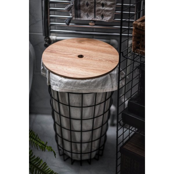 Hassel skittentøyskurv - Eik/sort Hassel skittentøyskurv - Eik/sort