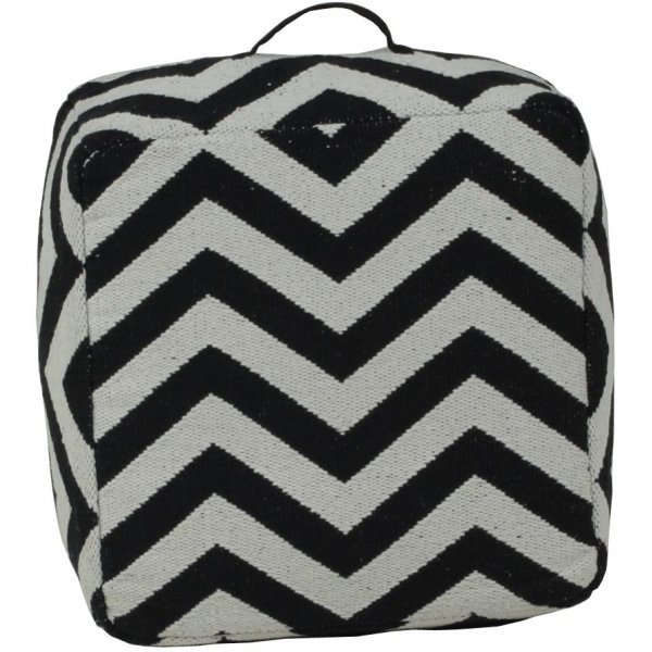 Charis puff - Svart/hvit