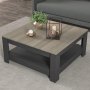 Grado salongbord 89 x 89 cm - Mrk gr/eik