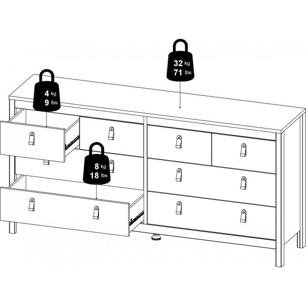 Madrid bred kommode - Sort