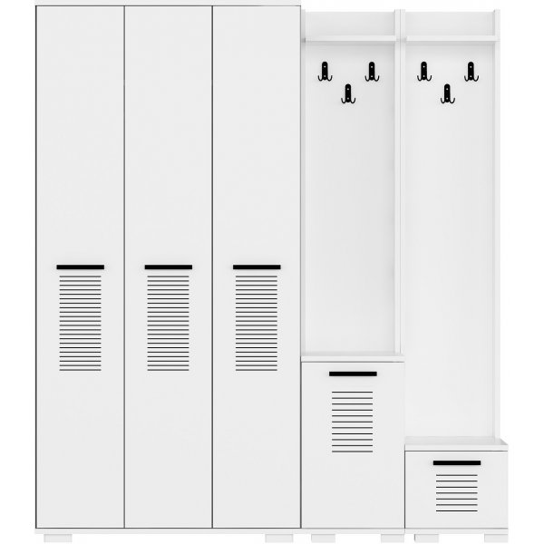 Asimo kleshenger 160 x 45 x 183 cm - Hvit