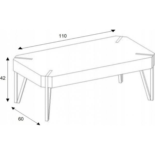 Odell stuebord - Eik/svart