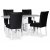 Sandhamn spisegruppe; klaffbord med 4 Crocket-stoler i svart PU