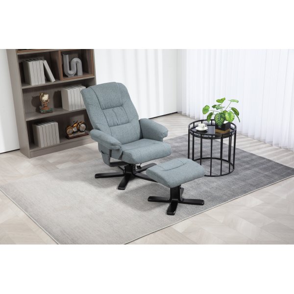 Lenestol med fotskammel gr - Oslo