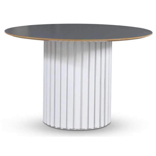 Empire spisebord - Perstorp mrk virrvarr 118 cm / Hvit lamell trefot