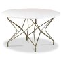 Terrazzo rundt sofabord  80 cm - Bianco Terrazzo & underdel Star messing