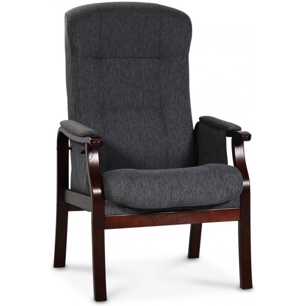 Marsta lenestol med fotskammel - Gr / Mahogny