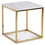 Accent stuebord 50 - Hvit marmor / Blank messing