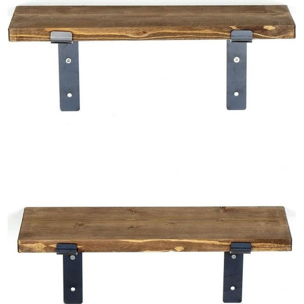 Lamba vegghylle 3 - Svart/valnøtt Lamba vegghylle 3 - Svart/valnøtt