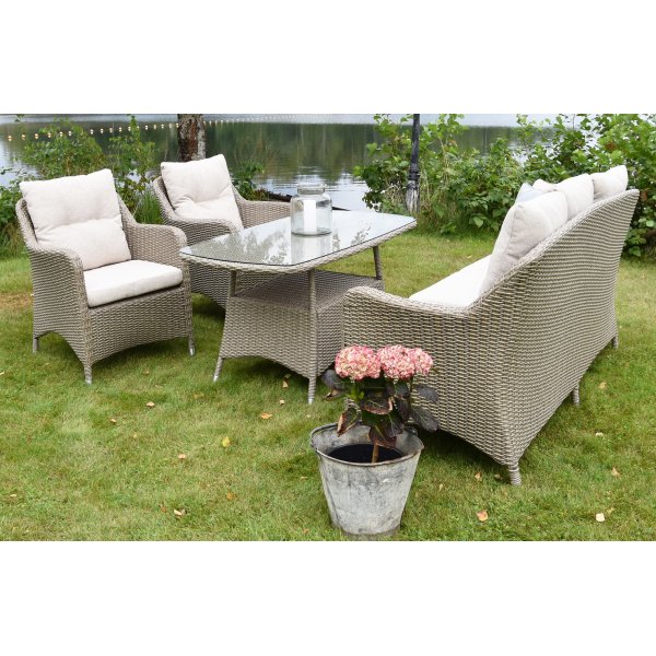 Denver loungegruppe i kunstrotting - Naturfarget Denver loungegruppe i kunstrotting - Naturfarget