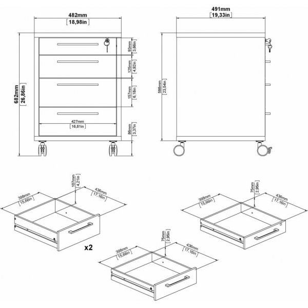 Prima skuffhjerte - Hvit