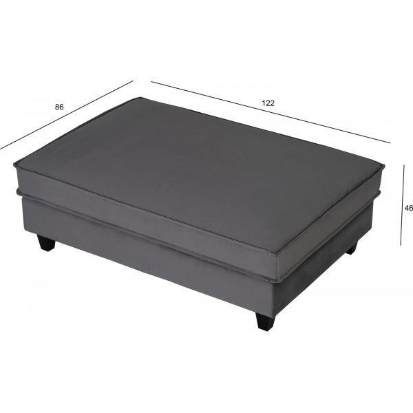 Brandy lounge fotskammel XL - Slvgr (Flyel) + Tekstilrens for mbler