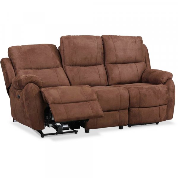 Enjoy Hollywood reclinersofa - 3-seter (elektrisk) i brunt mikrofiberstoff